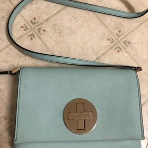 Kate Spade Aqua Handbag with cross switch opening